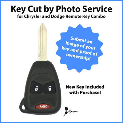 Key Cut by Photo Service for Replacement Chrysler Dodge Combo Remote M3N5WY72XX