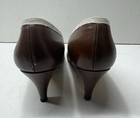 Vintage Deliso Women’s Dress Shoes White And Brown Leather Size 10.5 Heels Pumps — photo 4