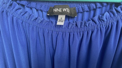 Nine West Dress New Blue Off The Shoulder Maxi Length Size 6 - Picture 3 of 4