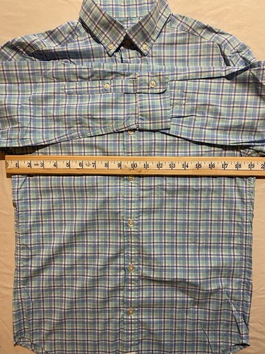 Vineyard Vines Check Blue Performance Murray Shirt Mens Small L/S Nylon stretch - Picture 10 of 11