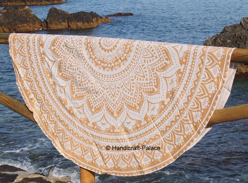 Sleepwish Ombre Mandala Round Beach Towel - 60 Inch Diameter, Microfiber, With Tassels, Vintage Green, For Beach, Yoga, Picnic - View #10