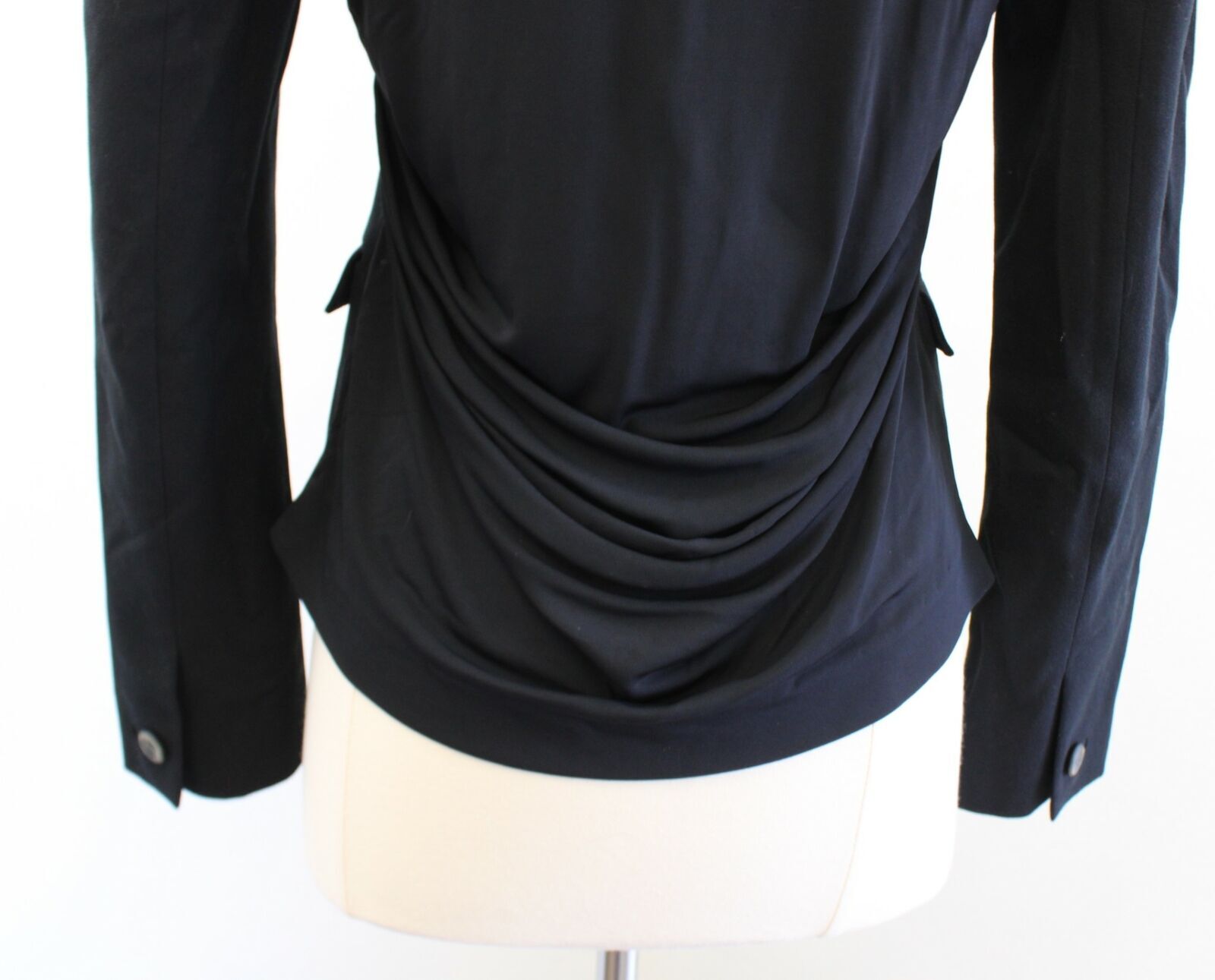 Elie Tahari Solid Black Single Button Ruched Cont… - image 7