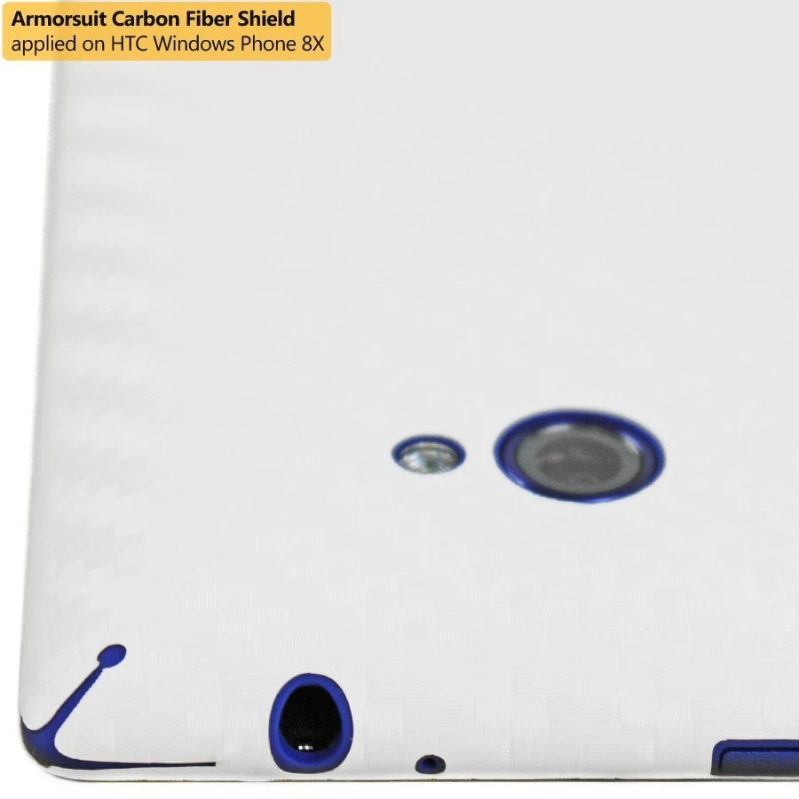 ArmorSuit HTC Windows Phone 8X Screen Protector + White Carbon Fiber Skin USA - Image 4 of 4