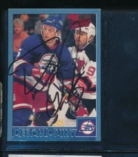 1995-96 Bowman #107 Deron Quint Winnipeg Jets Signed Autograph (ET87) SWSW6