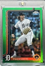 CHRIS PADDACK GREEN REFRACTOR TOPPS CHROME DETROIT TIGERS #/99 MINT