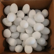 Lot 80 Craft Styrofoam Eggs Various  2.25" School Art Christmas Easter