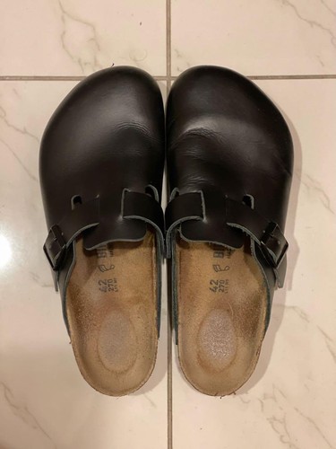 BIRKENSTOCK Men Sandal Boston bag in black smooth leather size 42 Leather Rare - Picture 23 of 24