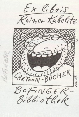 Exlibris - MANFRED BOFINGER - For Rainer Kabelitz - SIGNED - Cartoon Books