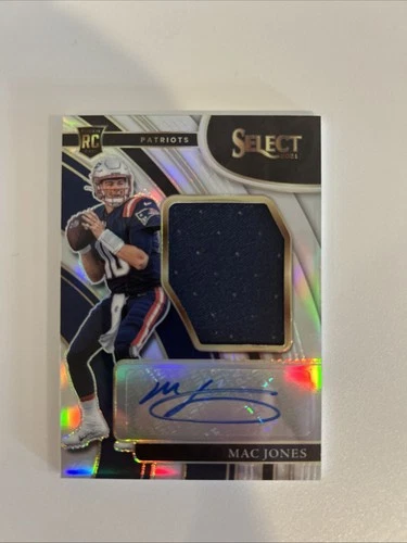 MAC JONES 2021 Panini Select Silver Auto  /99 Rookie Patch Auto RPA #JRS-MJO