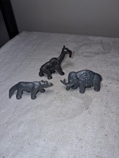Vintage MARX Silver Plastic Dinosaur Prehistoric Lot of 3