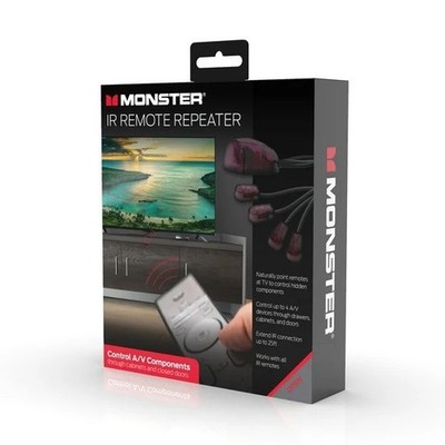 Monster IR Remote Repeater, Extended Connection 25 Feet, 4 A/V Devices USB Power