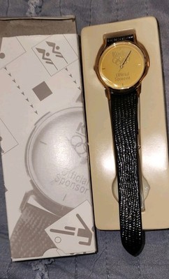 Vintage Kodak Olympic Wrist Watch Black Mint Rare Official Sponsor New Old Stock
