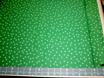 ALL FABRIC $5.00 YD - 1 YARD Green on Green clover cotton fabric 44/45 '' wide