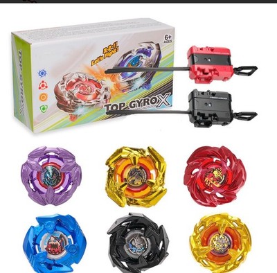 DEZAWRY Gyro X Battle Spinning Top Set 6 Tops + 2 Launchers Starter Pack 6+