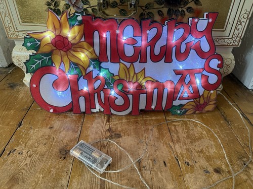 CL10 Vintage Merry Christmas Silhouette Window Wall Decoration Light SEE DES