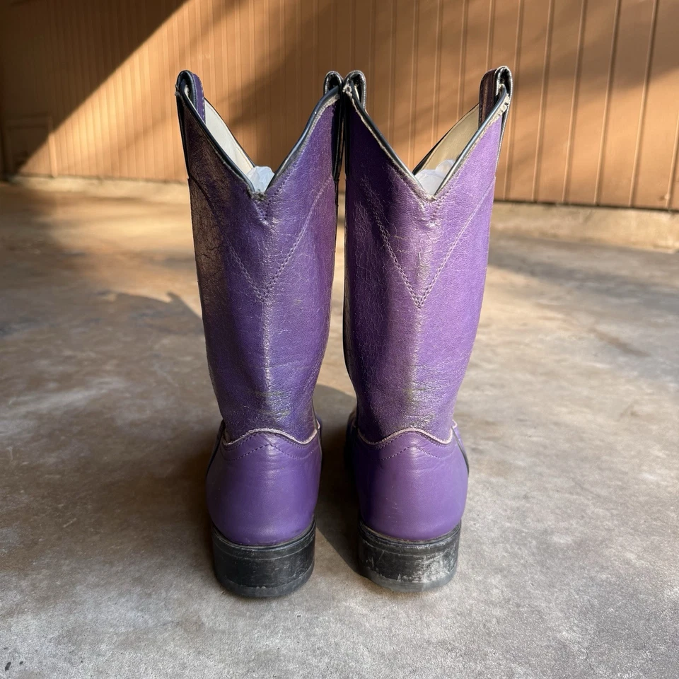 Botas de Vaquero Laredo Púrpura De Colección Sin Cordones Talla 7M Foto 3 de 4