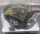 TreVeyon Henderson Signed Patriots Salute To Service Mini Helmet Auto SWAU COA