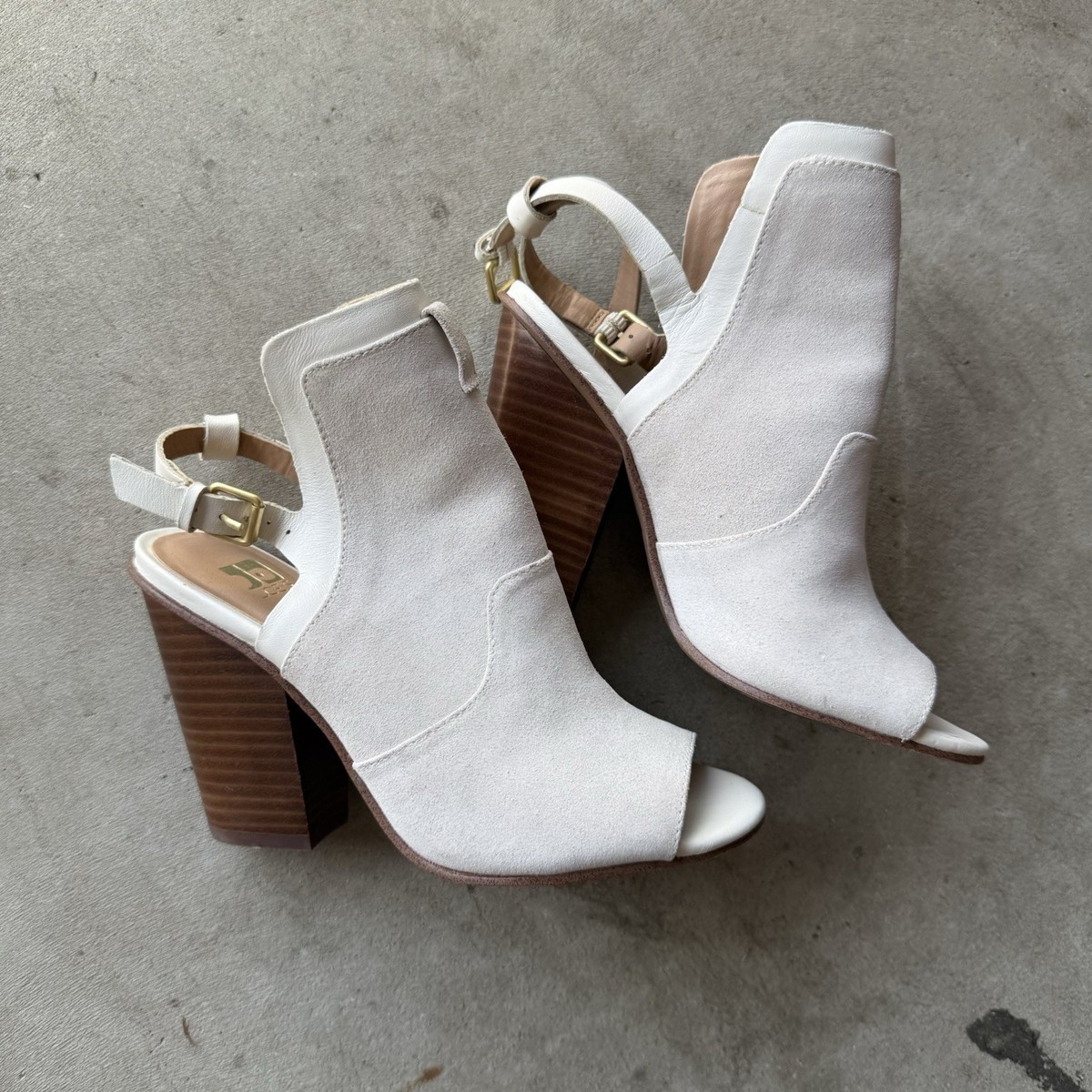 Joes Boots Booties Womens Trisha Ankle Ivory Suede Almond Toe