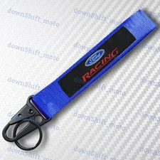 For FORD NEW Blue Keychain Metal key Ring Hook Strap Lanyard Nylon Universal