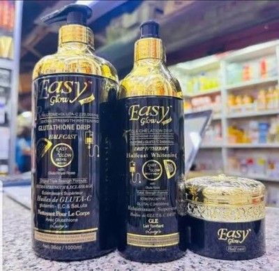 Easy Glow Whitening Body Milk 500ml, Gesichtscreme, Duschgel 3 in 1 Pack
