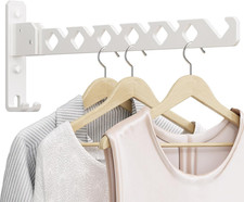 Wall Mounted Foldable Clothes Drying Rack Space Saving Laundry Hanger White