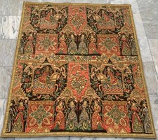 Vintage French Tapestry Medieval Pictorial Wall Decor Tapestry 4x4 ft Free Ship