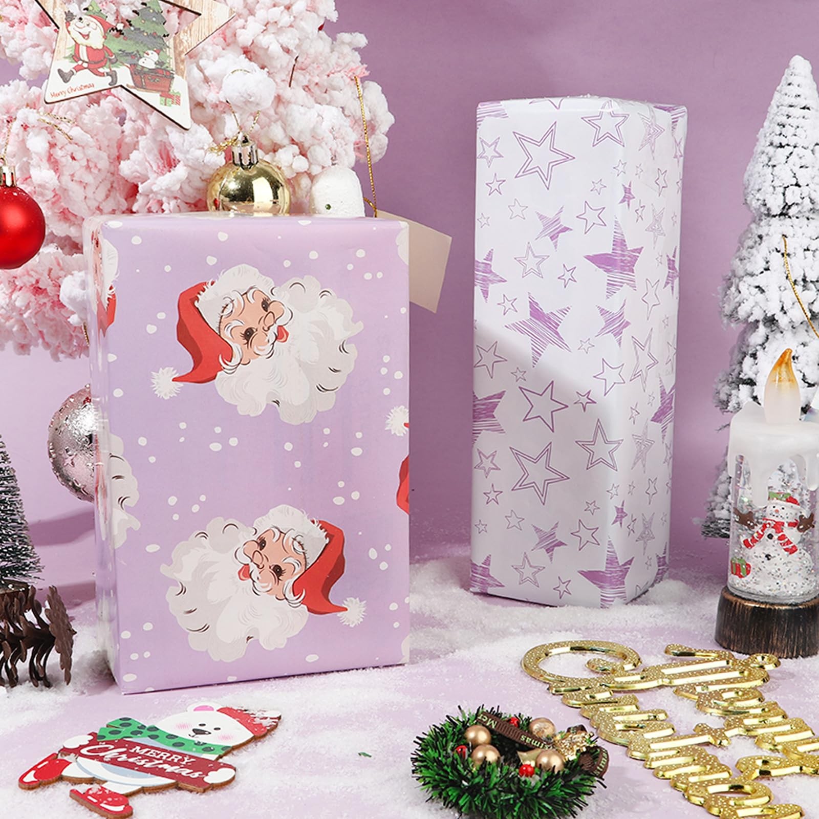 Purple Christmas Wrapping Paper 6 Classic Holiday Style Gift Wrap Paper Bulk San