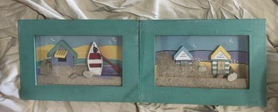 Set of Two Beach Scene Shadow Boxes