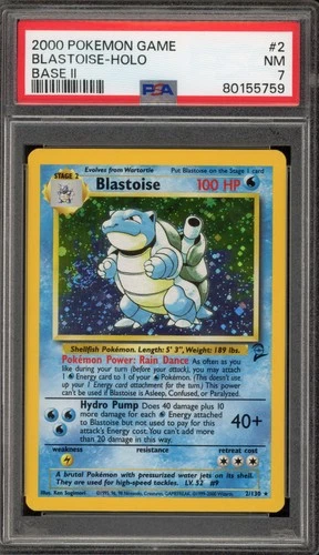 Pokemon Blastoise Base Set 2 Holo Rare #2 PSA 7