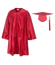 Unisex Shiny Kindergarten Graduation Gown Cap Set with 2025 Tassel Child