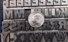 Vintage Metal Letterpress Print Type   36pt Franklin Gothic Bold   D55  8#