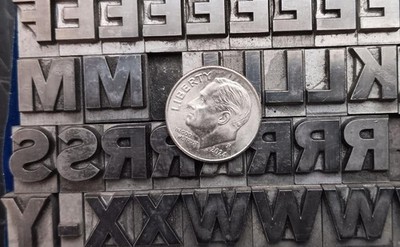 Vintage Metal Letterpress Print Type   36pt Franklin Gothic Bold   D55  8#