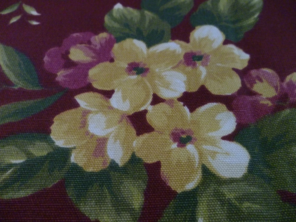 4 Piezas WAVERLY Cortinas de Habitación de Jardín Floral Manor Ramo Rojo Borgoña Rojo 42X 36" Foto 4 de 4