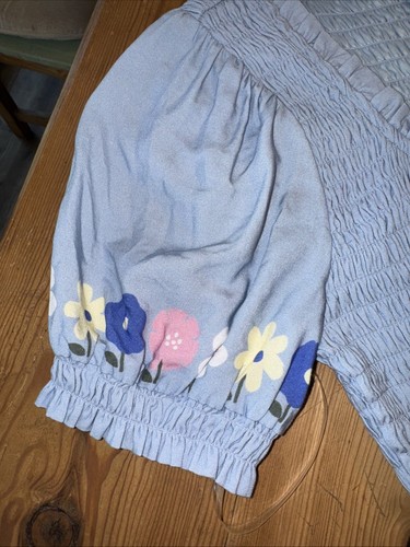 Peanuts Snoopy Floral Blue Smock Dress Size MEDIUM BoxLunch Exclusive NWOT - Picture 4 of 13