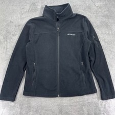 Columbia Benton Springs Fleece Jacket Womens XL Black Soft Cozy Mock Neck Zip Up