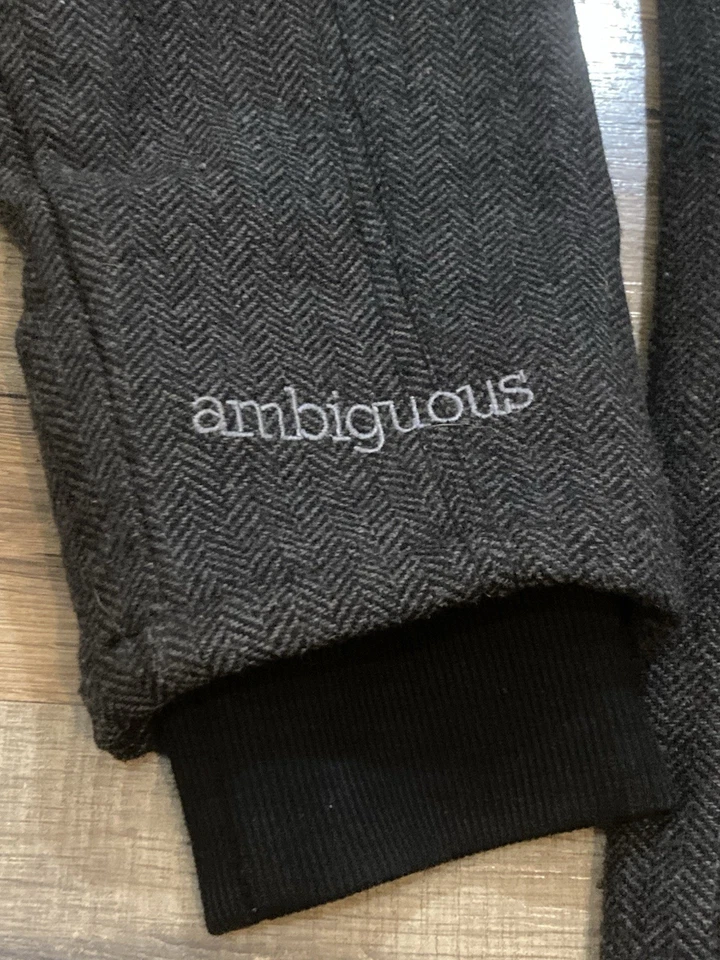 Ambiguous Skater Jacket Mens Small Hooded Wool Blend Casual Coat Charcoal Gray - Image 3 of 4