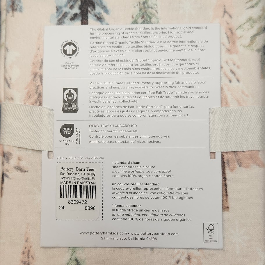 Pottery Barn Teen WINTER WONDERLAND Set Twin Duvet Cover and Standard Sham NIP