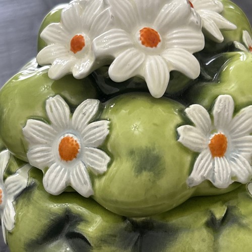 Vintage 1967 Inarco E 2862 Japan Green Apple and Daisy Lidded Dish Chipped - Picture 6 of 24