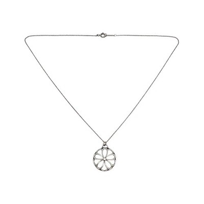 Tiffany & Co Sterlingsilber Diamant Garten Blume Anhänger Kette Halskette #24610