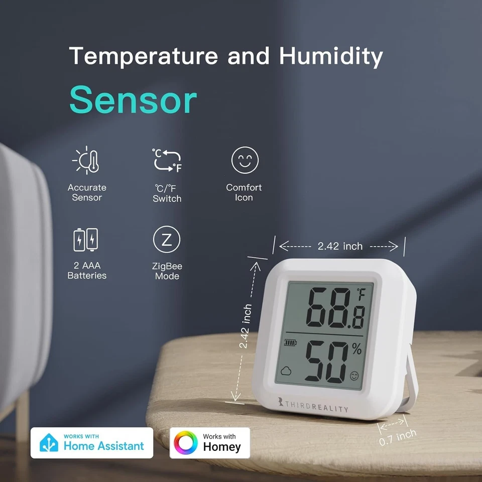 Zigbee Temperature & Humidity Sensor 2-Pack with LCD Display - Smart Home Ready - Image 4 of 4