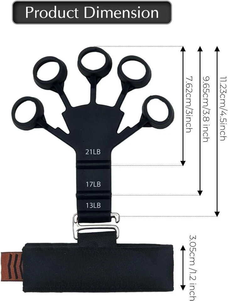 Entrenador de fuerza de agarre de mano ejercitador para terapia alivio del dolor antebrazo muñeca fuerte Foto 2 de 4