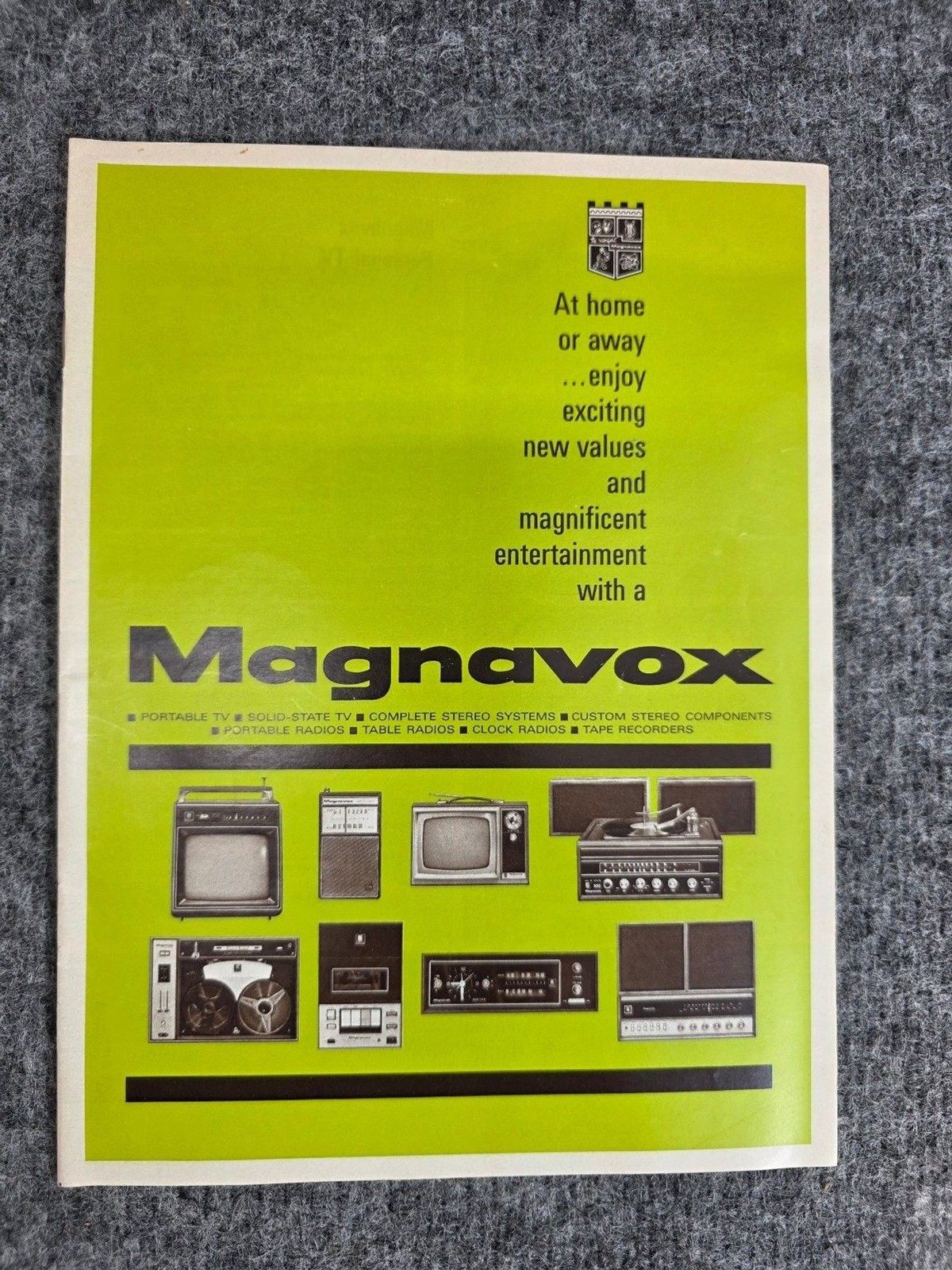 Vintage Magnavox Electronics Catalog 1960s Portable TV Radio