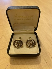 Diamond Cut Gold Colour Horse Cufflinks