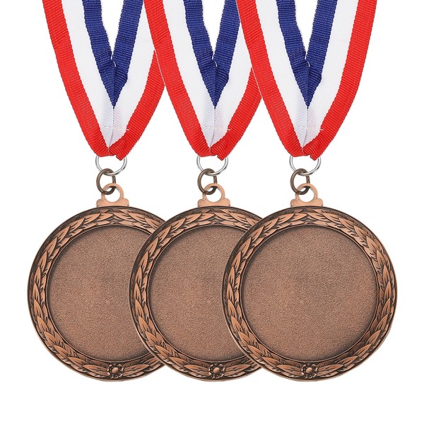 3 StüCk Auszeichnungsmedaillen, 3. Platz Gewinnermedaillen Mit Halsband, Bronze-image