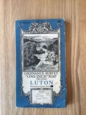1935 Ordnance Survey One Inch Fifth Edition Cloth Map 95 Luton (incl Dunstable )