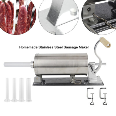 Wurstfüllmaschine 3L Manuell Wurstfüller Wurstspritze Wurstpresse + 4 Füllrohre