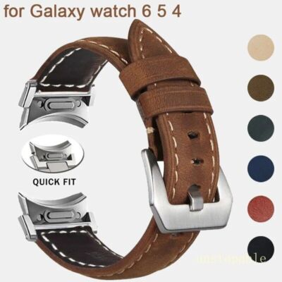 Leather Strap Wrist Band for Samsung Galaxy Watch 4 5 6 7 44/40mm Classic 43/47