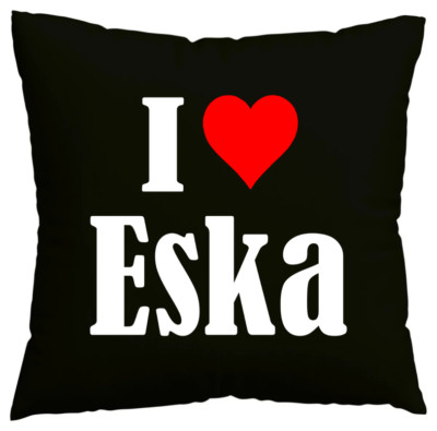 Kissenbezug I Love Eska Ich liebe Eska Schwarz 102606