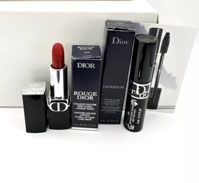 Dior Rouge Gift Set 3 Pcs: Pocket Mirror, Lipstick 999 Satin