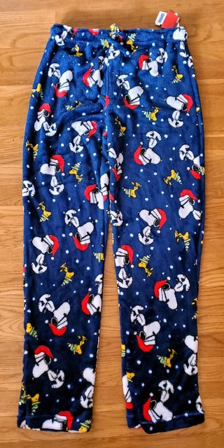 Peanuts Snoopy Christmas Fleece Pajama Lounge Pants Men's Small for sale online | eBay